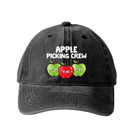 Apple Farmer Apple Lover Fruit Funny Apple Picking Washed Denim Baseball Caps
