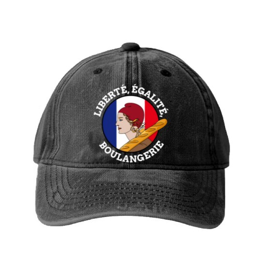 Bastille Day Marianne Of France French Revolution Washed Denim Baseball Caps