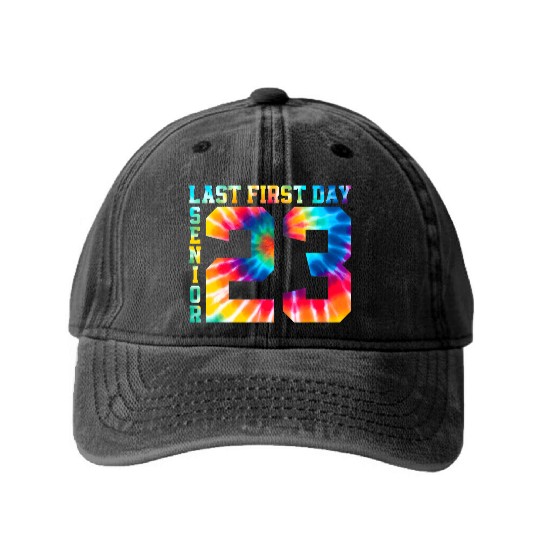 My Last First Day Senior Class Of 2023 Back to Sch Washed Denim Baseball Caps
