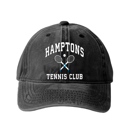 Hamptons Tennis Club Preppy New York Montauk Varsi Washed Denim Baseball Caps