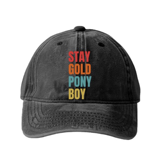 Stay Gold Pony Washed Denim Baseball Caps