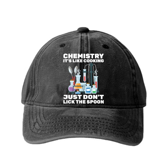 Chemist Chemistry It'S Like Cooking Scientist Washed Denim Baseball Caps