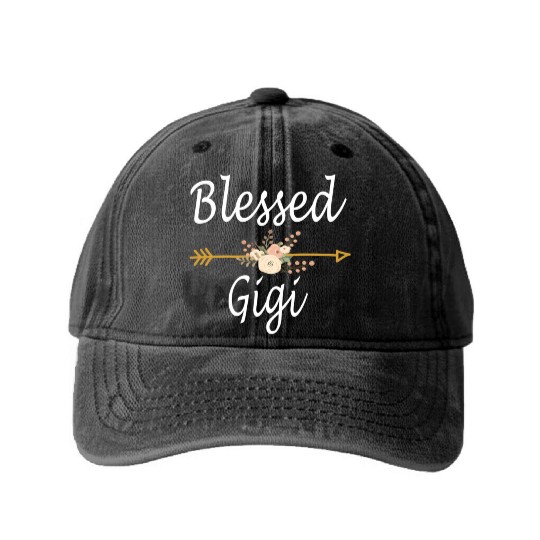 Blessed Gigi Mothers Day Washed Denim Baseball Caps