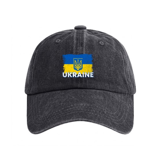 Ukrainian Flag Ukraine Flag Ukraine Washed Denim Baseball Caps