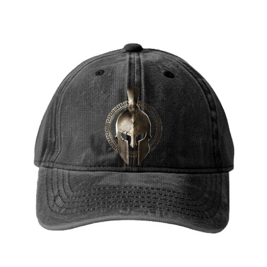 Spartan Helmet Warrior Gladiator Workout Sparta Gr Washed Denim Baseball Caps