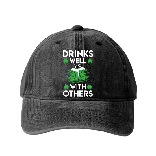 Green Beer St Patrick'S Day Washed Denim Baseball Caps