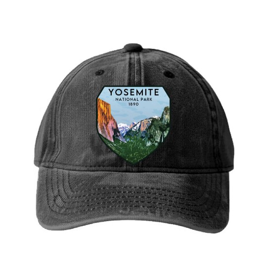 yosemite national park Washed Denim Baseball Caps