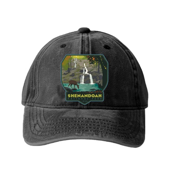 shenandoah national park Washed Denim Baseball Caps