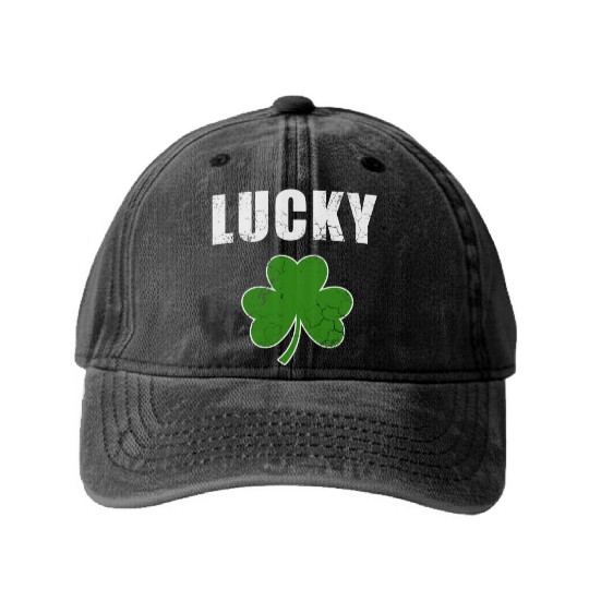Lucky Irish Shamrock St Patrick'S Day Youth Washed Denim Baseball Caps