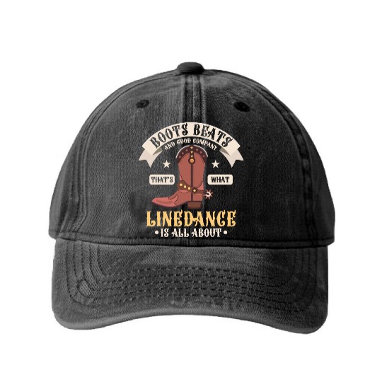 Line Dance Boots Beats Good Company Western Countr Washed Denim Baseball Caps