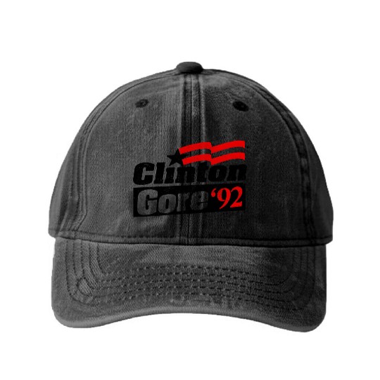 Clinton Gore '92 Bill Clinton President Washed Denim Baseball Caps
