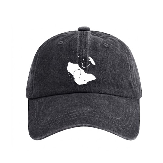Yin Yang Dachshund Dog Symbol Zen Meditation Washed Denim Baseball Caps