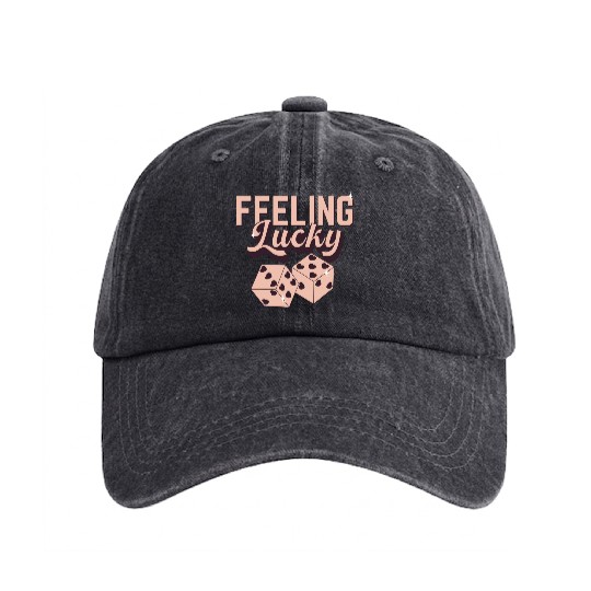 Feeling Lucky Retro Valentine 1 Washed Denim Baseball Caps