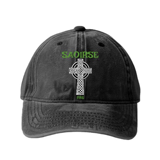 Saoirse Meaning Freedom Irish Republican With Celt Washed Denim Baseball Caps