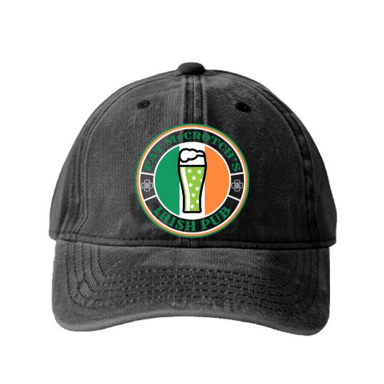 Pat Mccrotch'S Irish Pub Green Beer St Patric Day Washed Denim Baseball Caps