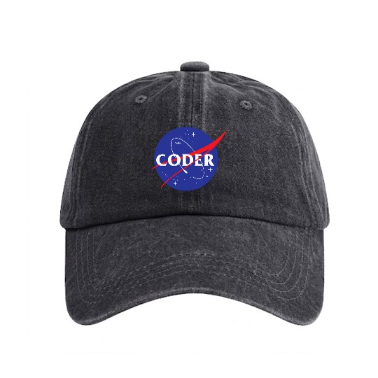 Coder Computer Science Programmer Software Washed Denim Baseball Caps