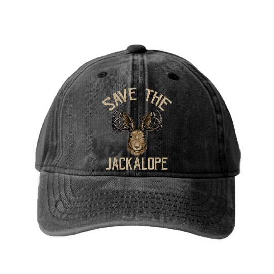 Save The Jackalope For Jackalope Fans Washed Denim Baseball Caps