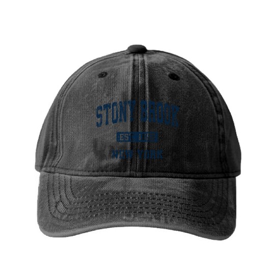 Stony Brook New York Ny Athletic Sports Washed Denim Baseball Caps