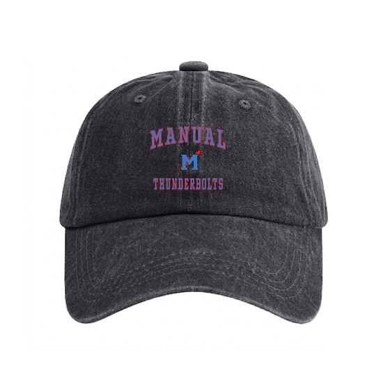 Manual High School Thunderbolts Washed Denim Baseball Caps