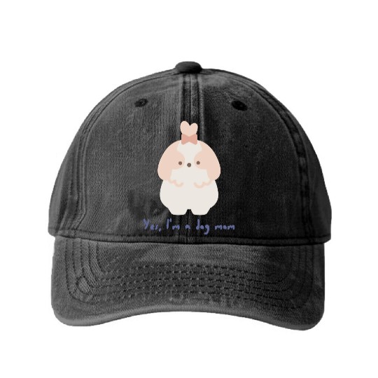 I m A Dog Mom Washed Denim Baseball Caps