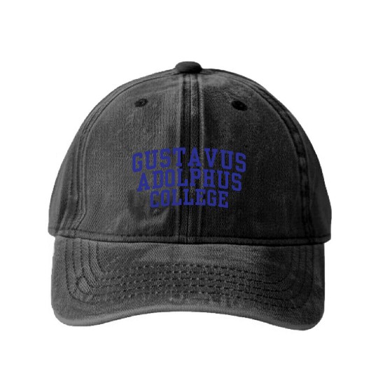 Gustavus Adolphus College Oc0809 Washed Denim Baseball Caps