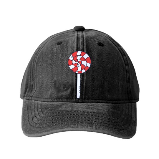 Lollipop Rainbow Sucker Candy Washed Denim Baseball Caps