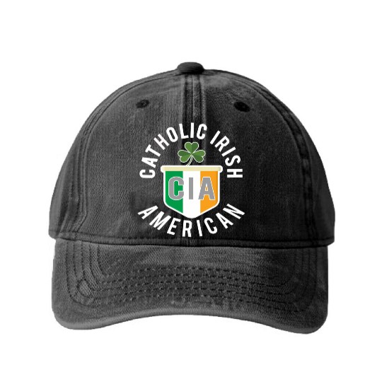Catholic Irish American St Patric Day Washed Denim Baseball Caps