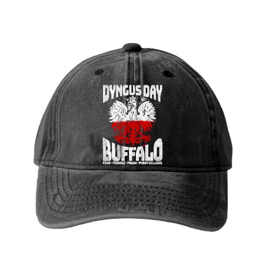 Dyngus Day Buffalo Piwo Pierogi Polka Washed Denim Baseball Caps