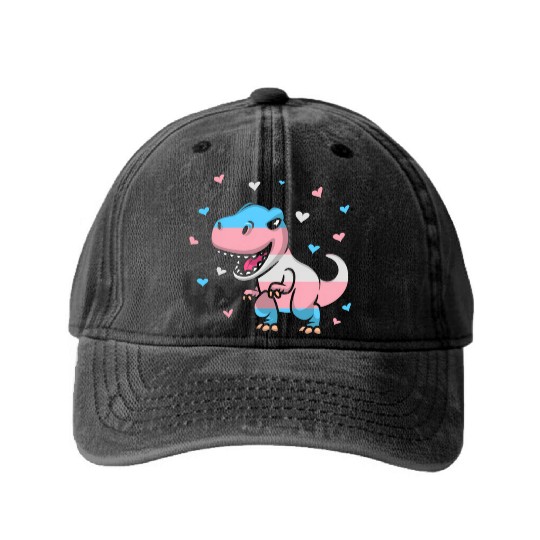 Transgender Pride Flag Transgender Pride Colors Washed Denim Baseball Caps