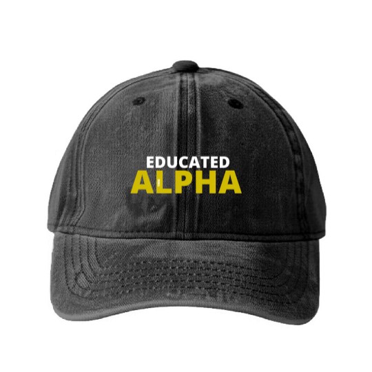 Educated Alpha 1906 Apa Fraternity For Washed Denim Baseball Caps