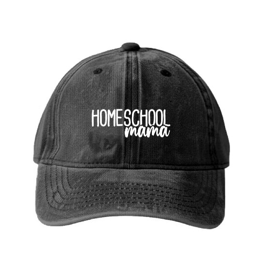 Homeschool Mama Homeschooling Mom Washed Denim Baseball Caps
