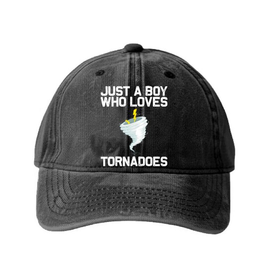 Tornado For Hurricane Weather Chaser Washed Denim Baseball Caps