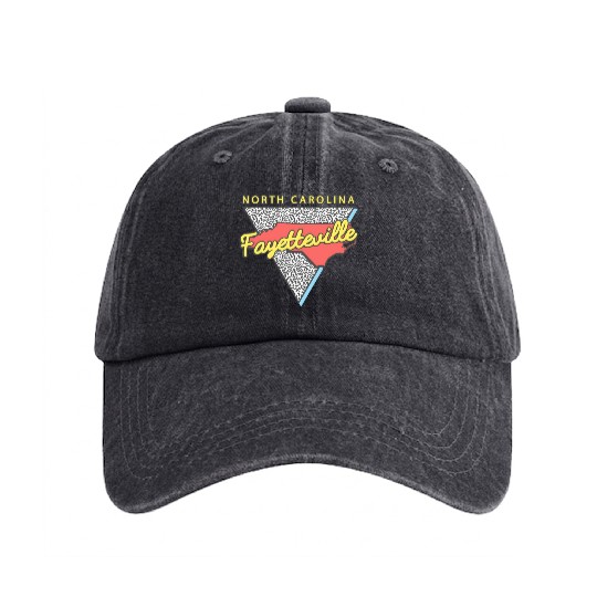 Fayetteville North Carolina Triangle Nc City Washed Denim Baseball Caps