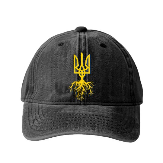 Ukraine Symbol Roo I Stand With Ukraine Free Washed Denim Baseball Caps