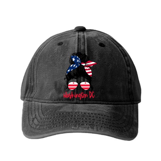 Washington Dc Washington Dc Flag Statefriend Washed Denim Baseball Caps