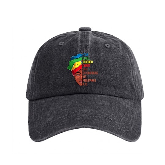 African American Jesus Christian Black Washed Denim Baseball Caps