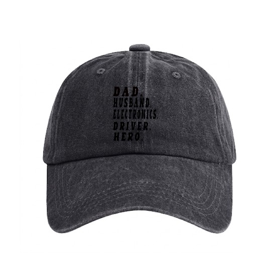 Father's day funny Dad Husband Electronics hero Washed Denim Baseball Caps