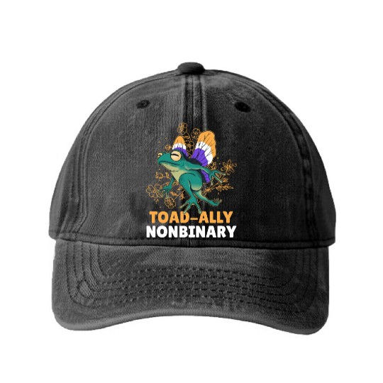 Toad-Ally Nonbinary Washed Denim Baseball Caps