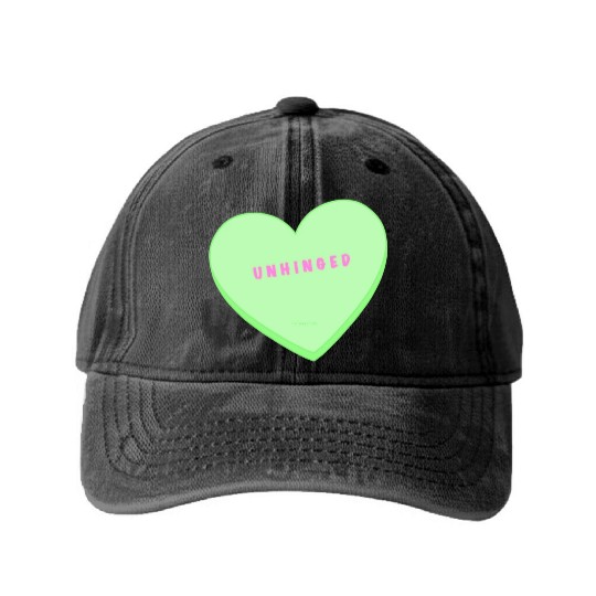 unhinged conversation heart Washed Denim Baseball Caps