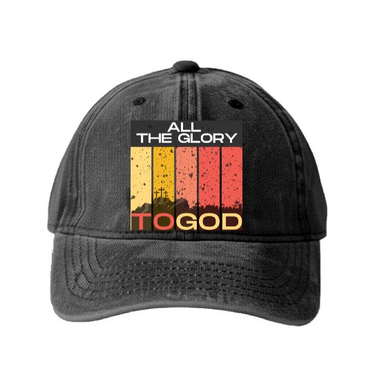 All The Glory to God Washed Denim Baseball Caps