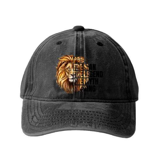 Dad the Man the Legend Leopard Lion Png Washed Denim Baseball Caps