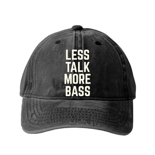 Funny Bass Guitar Washed Denim Baseball Caps
