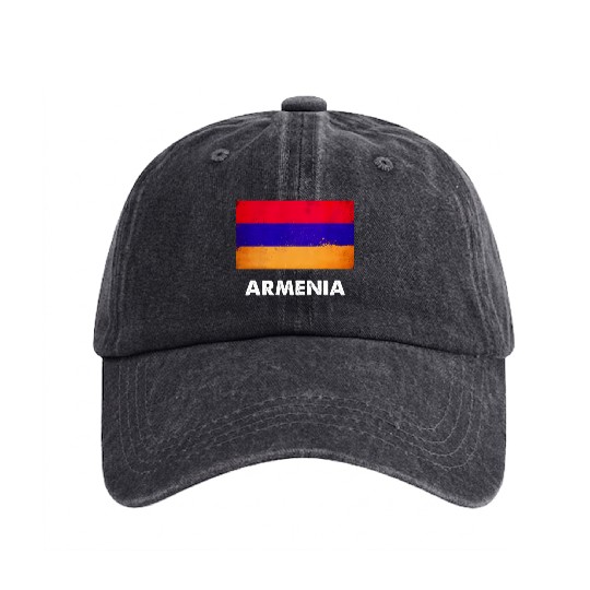 Armenia Flag Armenian Washed Denim Baseball Caps