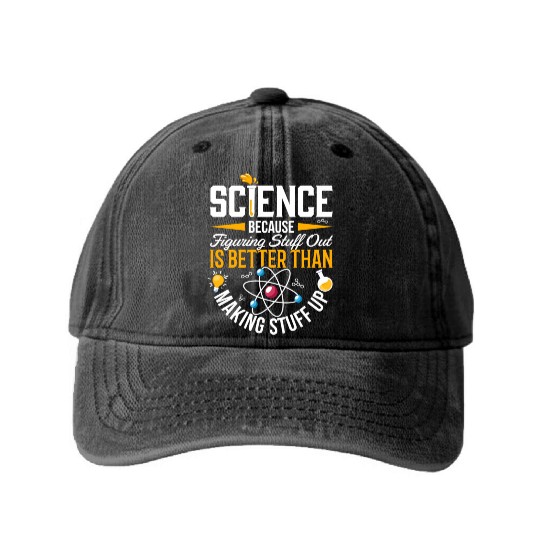 Science Science Is Real Science Teacher Believe Washed Denim Baseball Caps