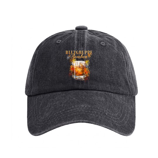 Blutgruppe Bourbon Cocktail for Bartender Washed Denim Baseball Caps