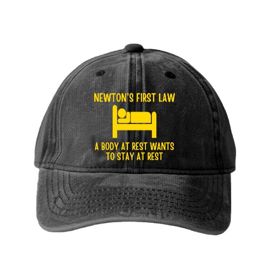 Newton's First Law Washed Denim Baseball Caps