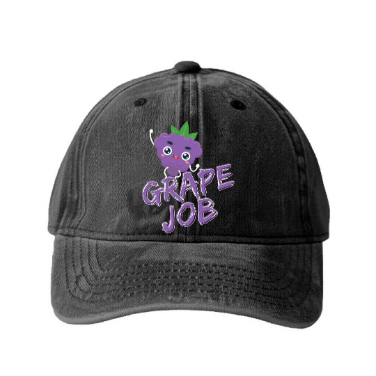 Grape Job Washed Denim Baseball Caps