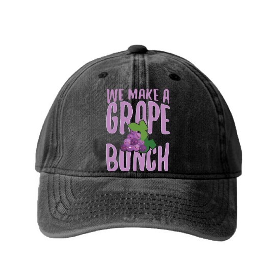 We Make Grape Bunch Washed Denim Baseball Caps
