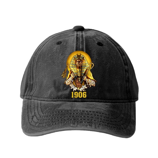 1906 Sphinx Alpha Ace Fraternity Pharoah Washed Denim Baseball Caps