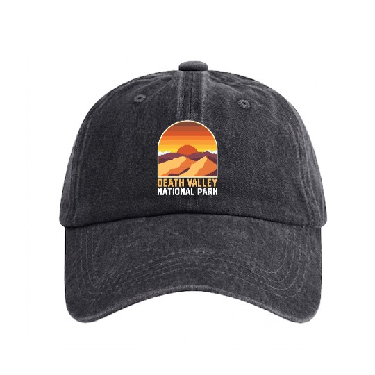 Death Valley National Park Retro Style Washed Denim Baseball Caps